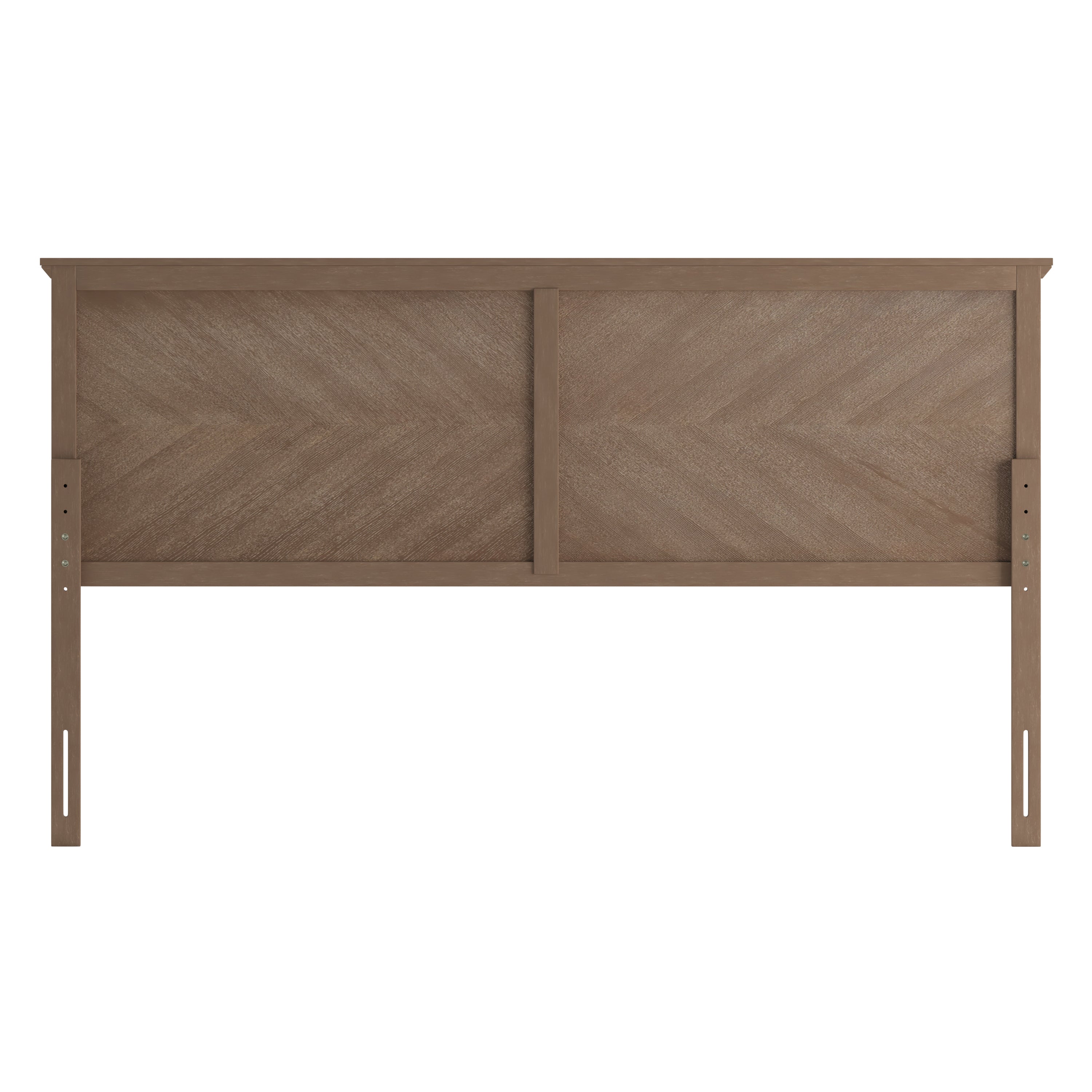 Fiona King Size Herringbone Wooden Adjustable Headboard for Universal Metal Bed Frames in Light Brown