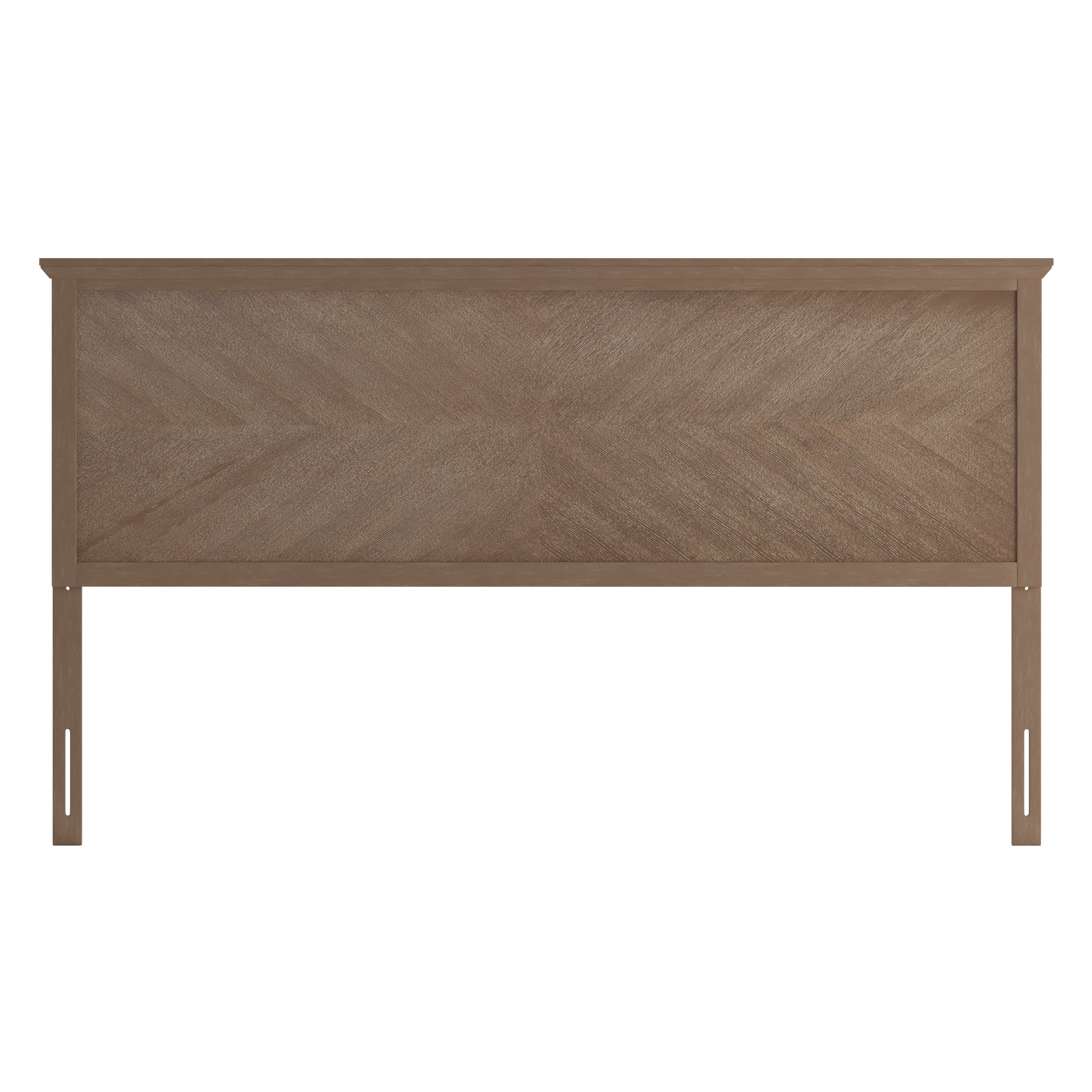 Fiona King Size Herringbone Wooden Adjustable Headboard for Universal Metal Bed Frames in Light Brown