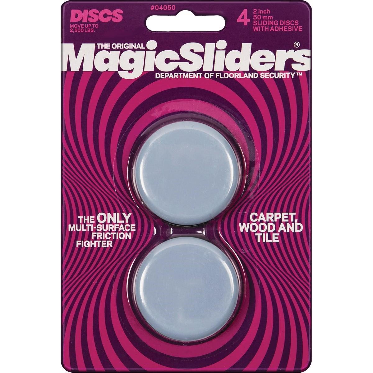 Magic Sliders 2 In. Round Self Adhesive Furniture Glide,(4-Pack)