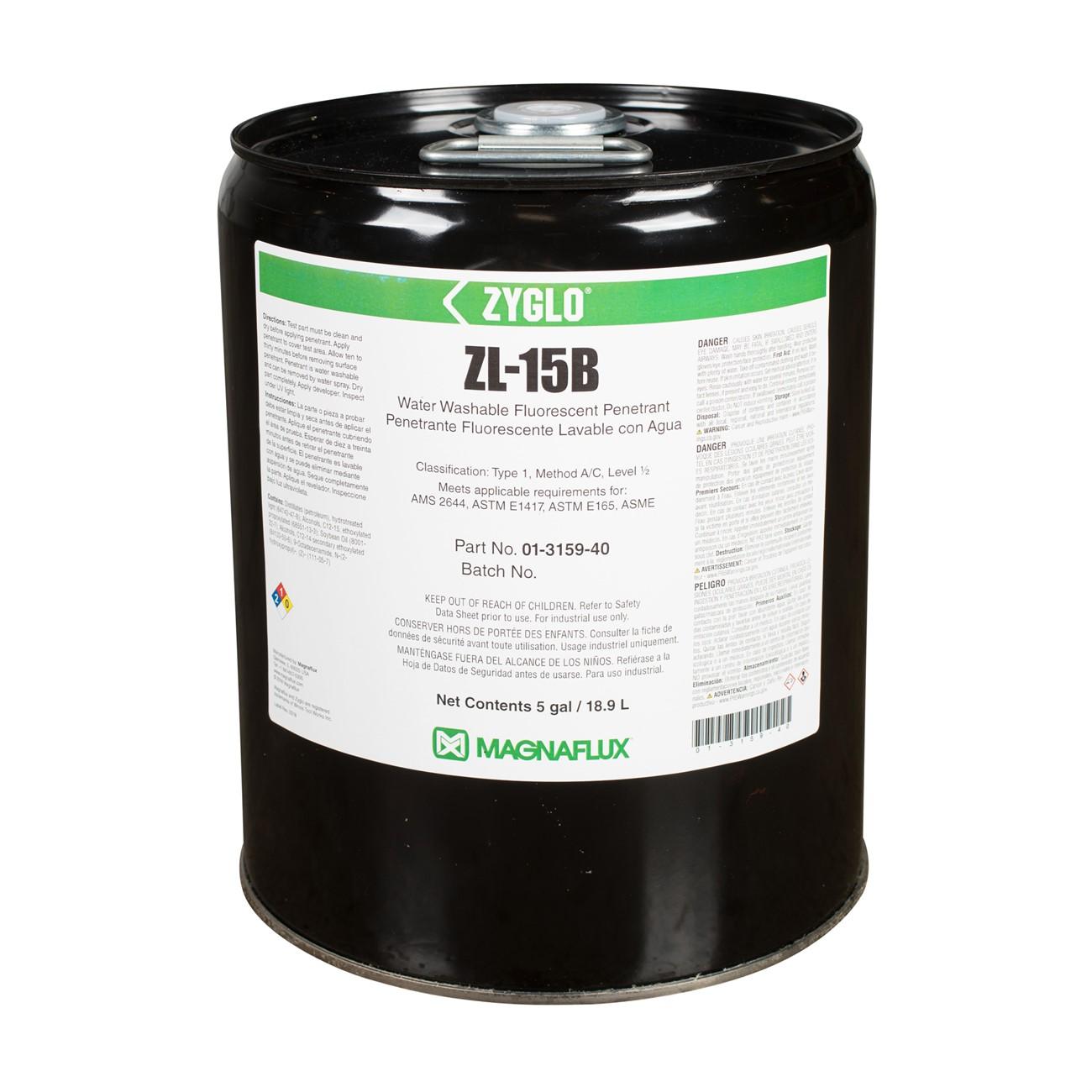 Magnaflux 01-3159-40, ZL-15B, Water-washable, Level 1/2, 5 gal / 18.9 L