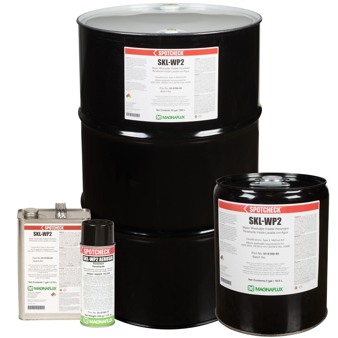 Penetrant, SKL-WP2, Spotcheck®, Water Washable, 5 gal, Pail