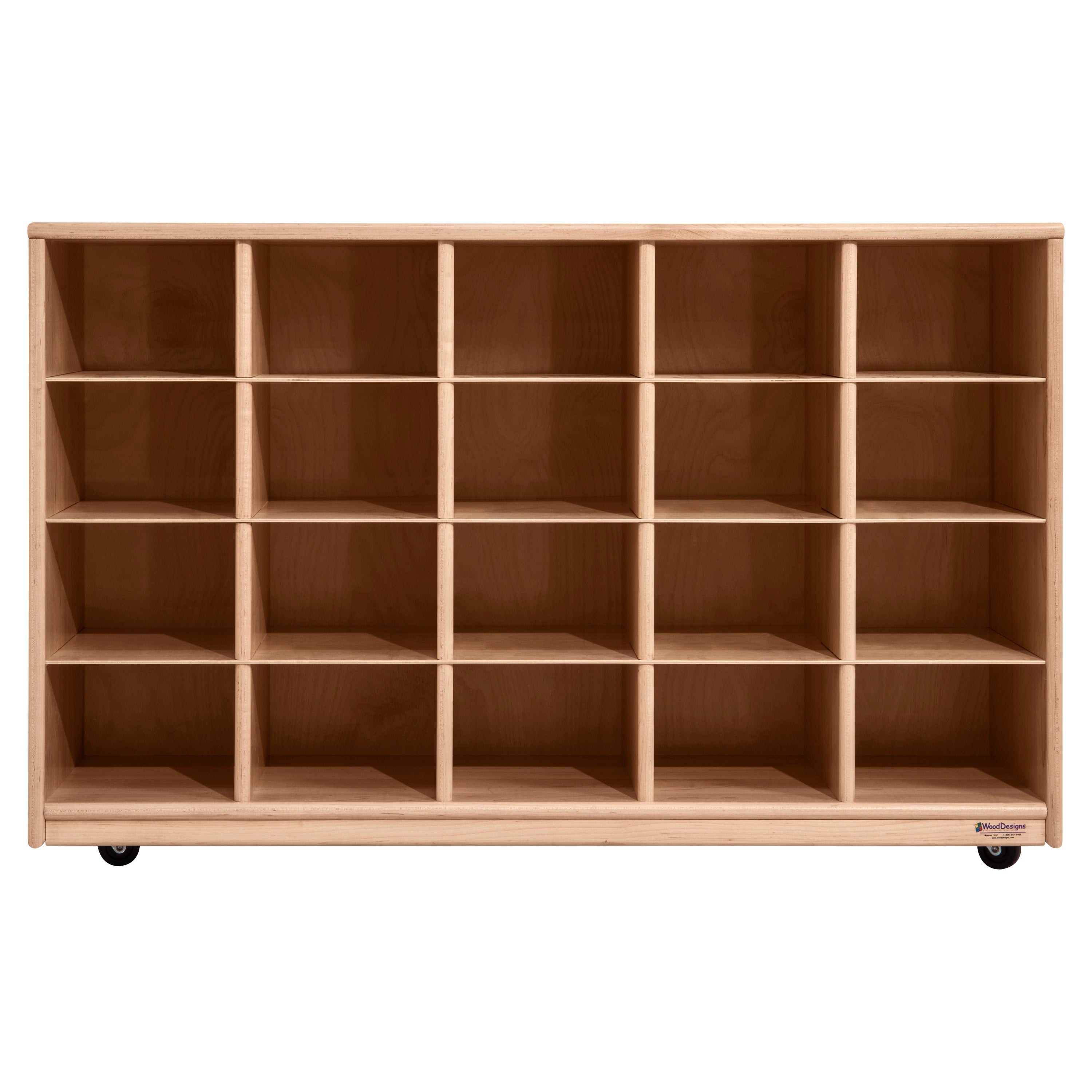 Maple Heritage (20) Cubby Tray Storage with Translucent Trays