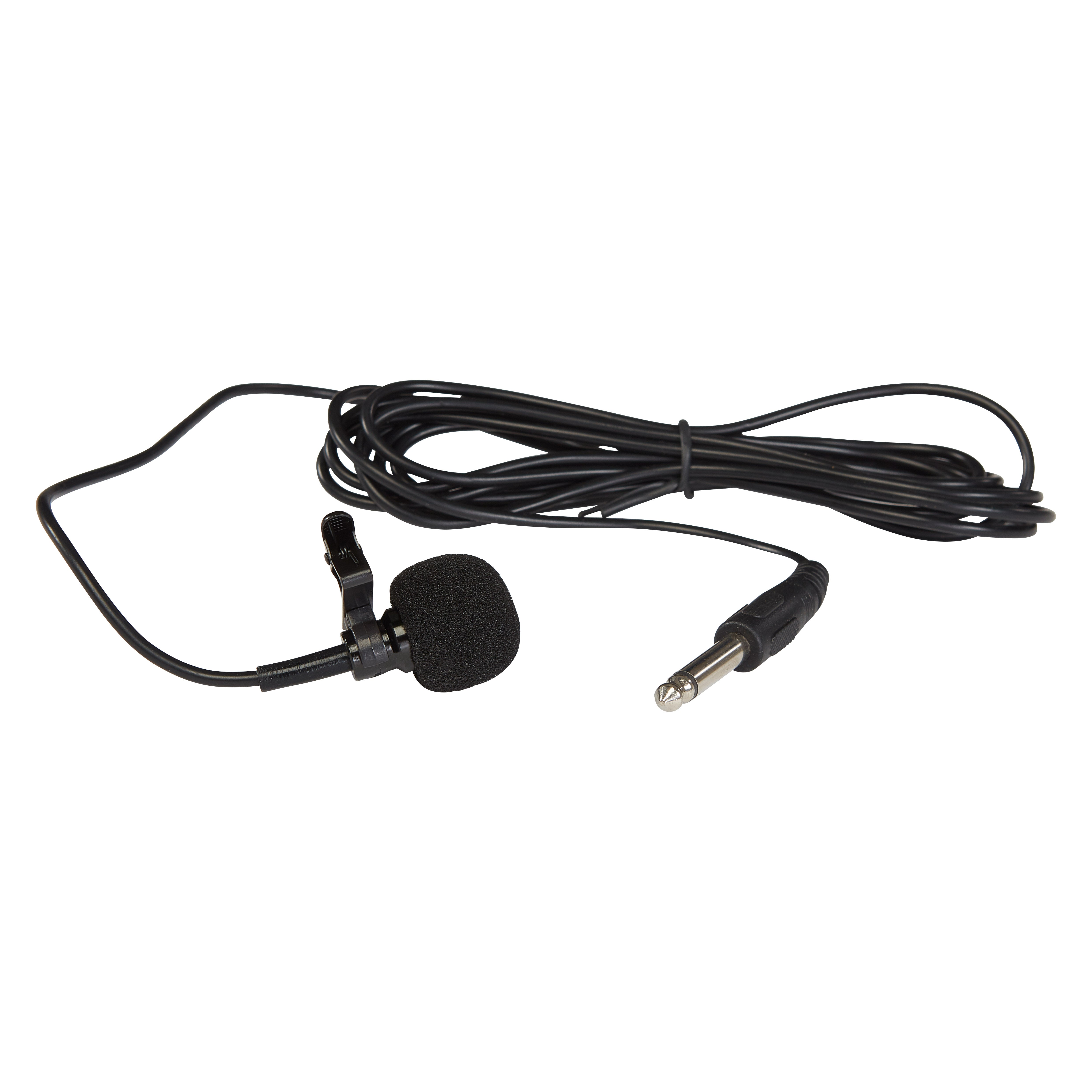 Oklahoma Sound® Electret Tie-Clip/Lavalier Condenser Microphone with 10' Cable, Color Options: Black