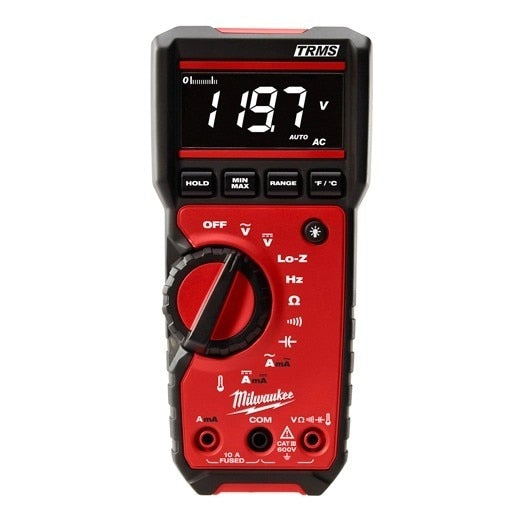 Multimeter, 600 Volts AC/DC, 10 A, LCD Display