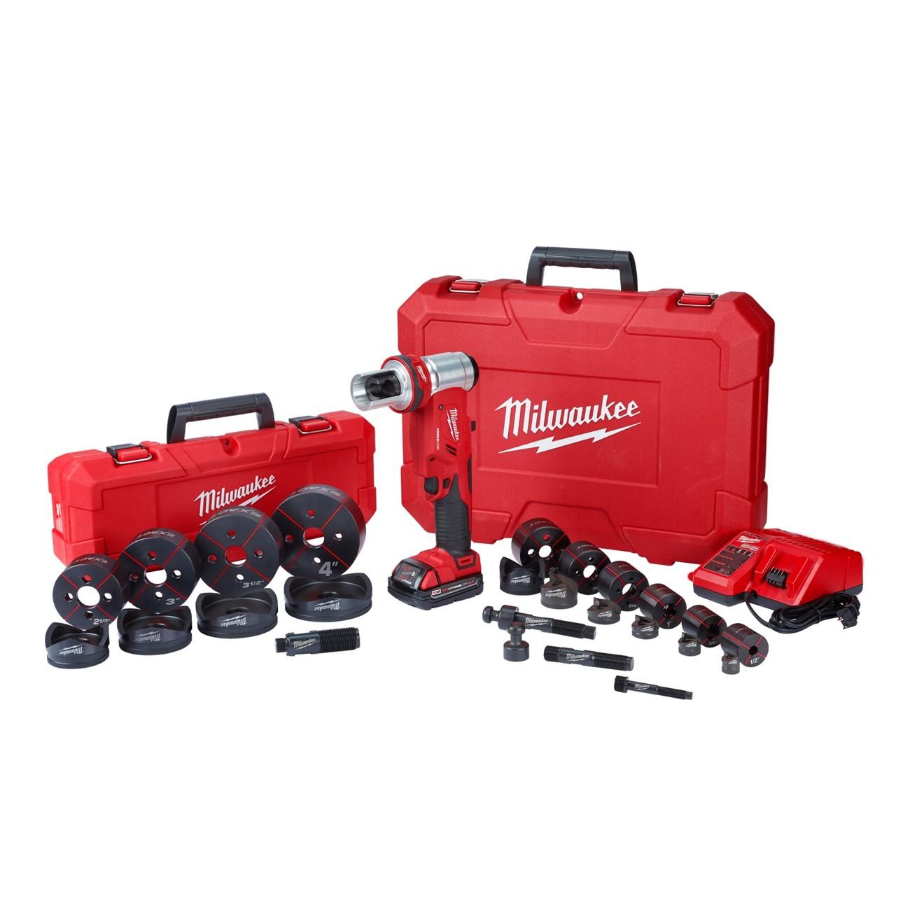 Milwaukee M18™ FORCE LOGIC™ 6T Knockout Tool 1/2“- 4” Kit