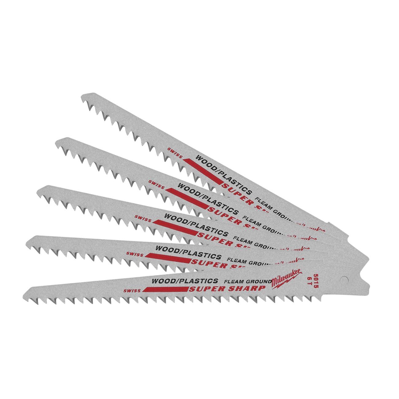 Reciprocating Saw Blade, Steel, 6 Inch L, 3/4 Inch W, 5PK