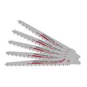Reciprocating Saw Blade, Steel, 6 Inch L, 3/4 Inch W, 5PK