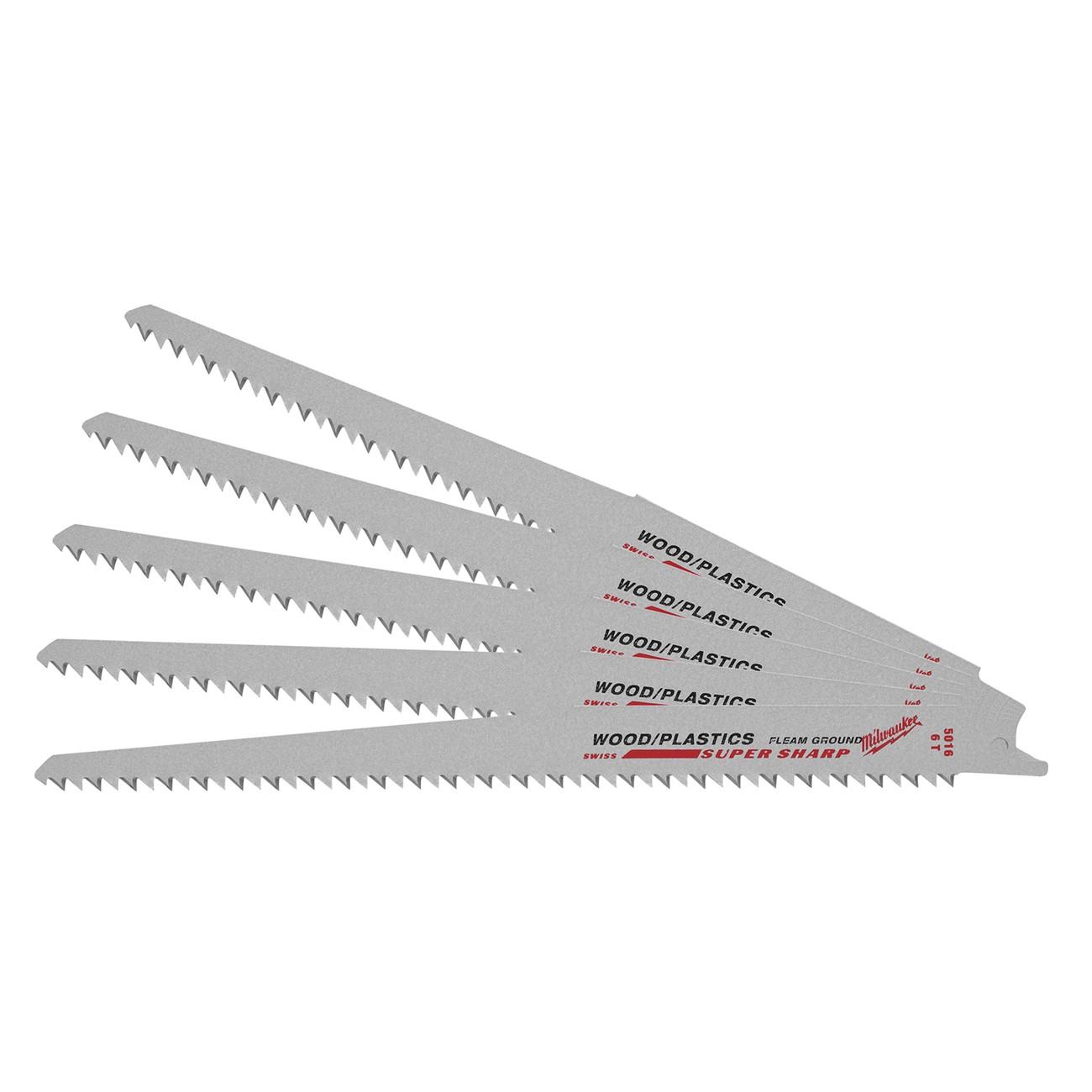 Reciprocating Saw Blade, Bi-Metal, 9 Inch L, 3/4 Inch W, 5PK