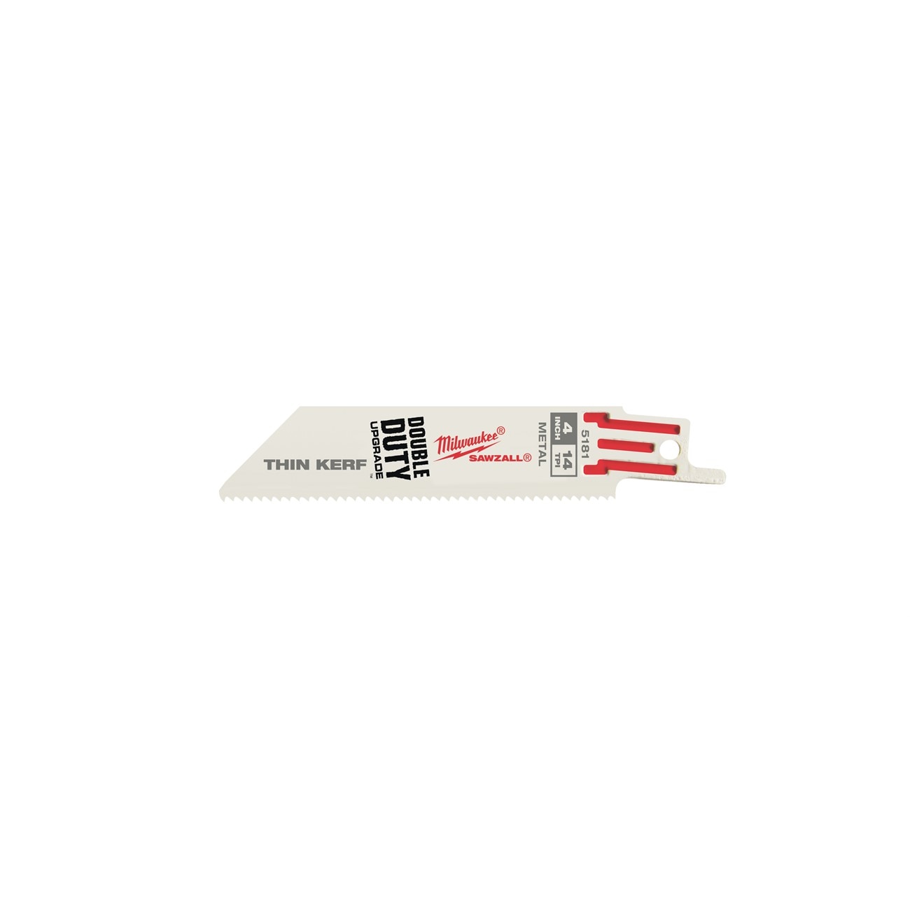 Reciprocating Saw Blade, Bi-Metal, 4 Inch L, 3/4 Inch W, 5PK