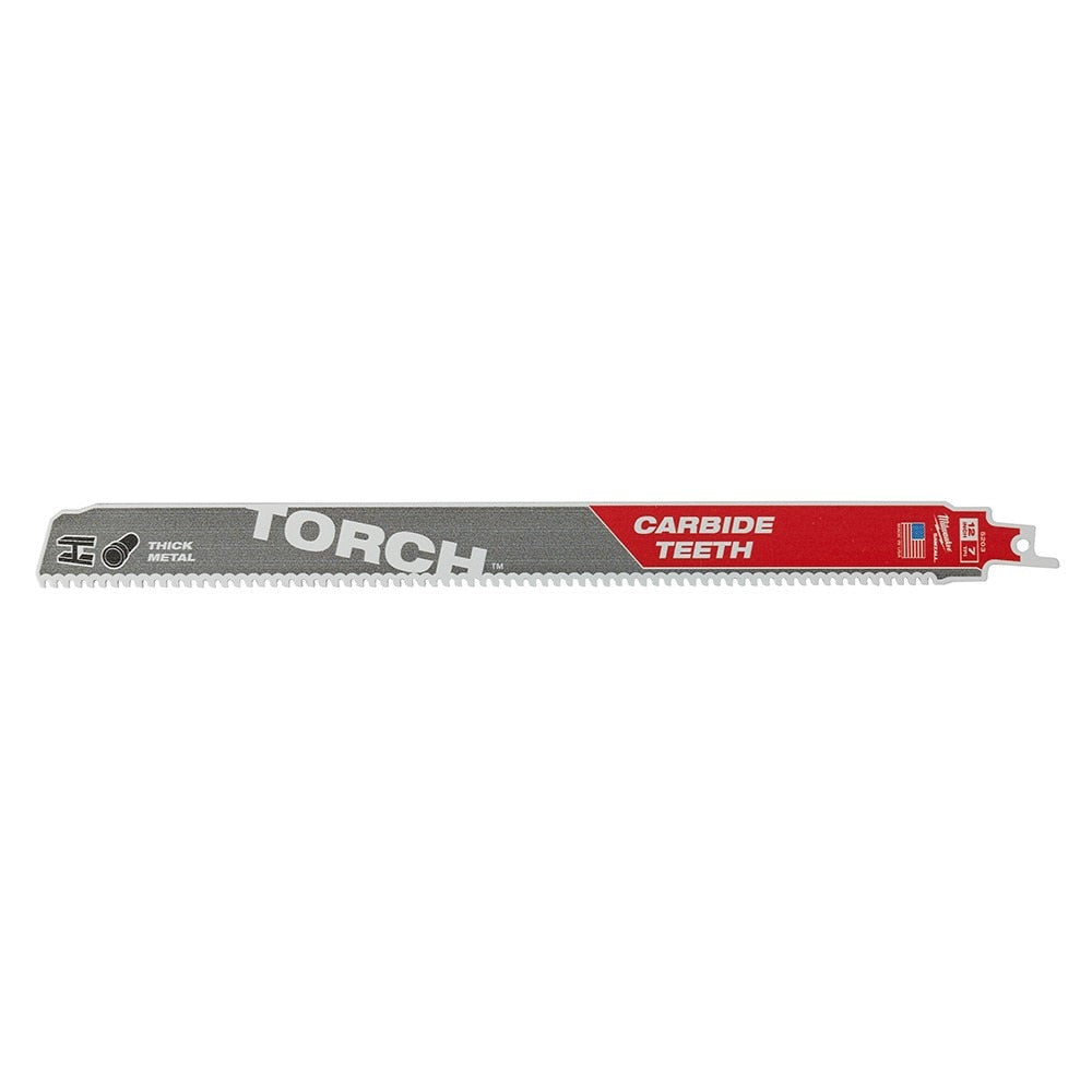 Reciprocating Saw Blade, Carbide, 12 Inch L, 1 Inch W