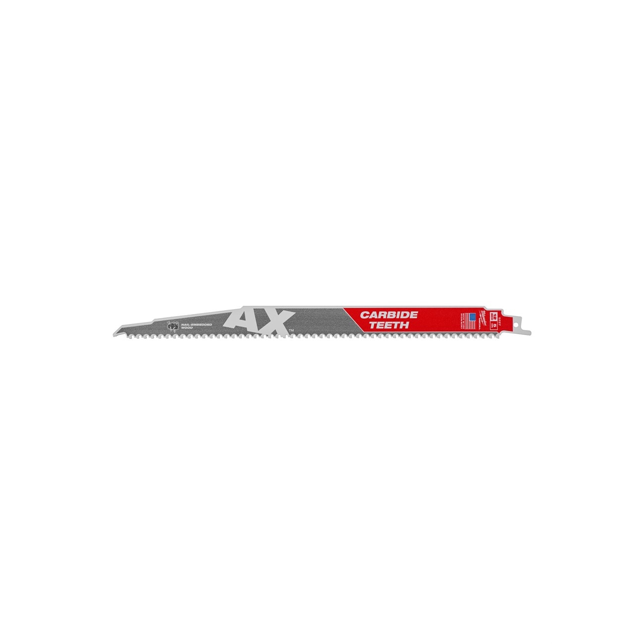 Reciprocating Saw Blade, Carbide, 12 Inch L, 1 Inch W