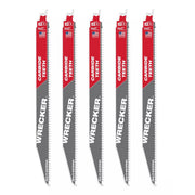 Milwaukee The Wrecker with Carbide Teeth SAWZALL Blade, 12", 6 TPI, 5/Pack