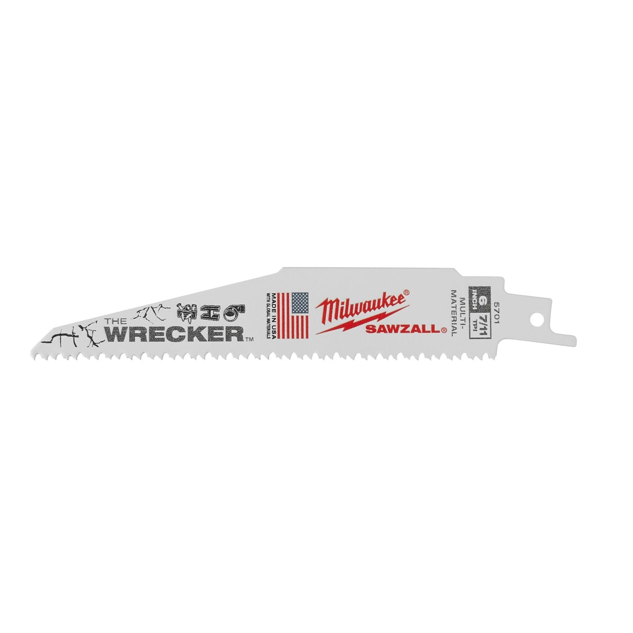 Reciprocating Saw Blade, High Speed Steel, 6 Inch L, 25PK
