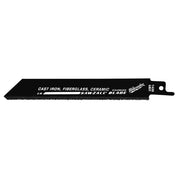 Reciprocating Saw Blade, Bi-Metal, 6" L, 3/4 Inch W, 50PK