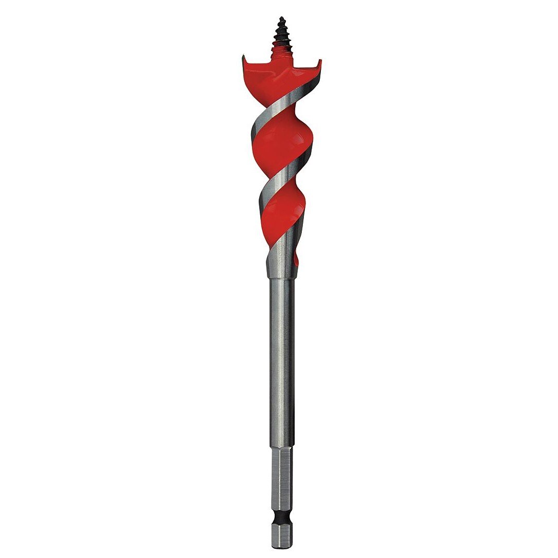 Auger Bit, 3/4 Inch Dia, 6 Inch Flute L, Hex, Single End
