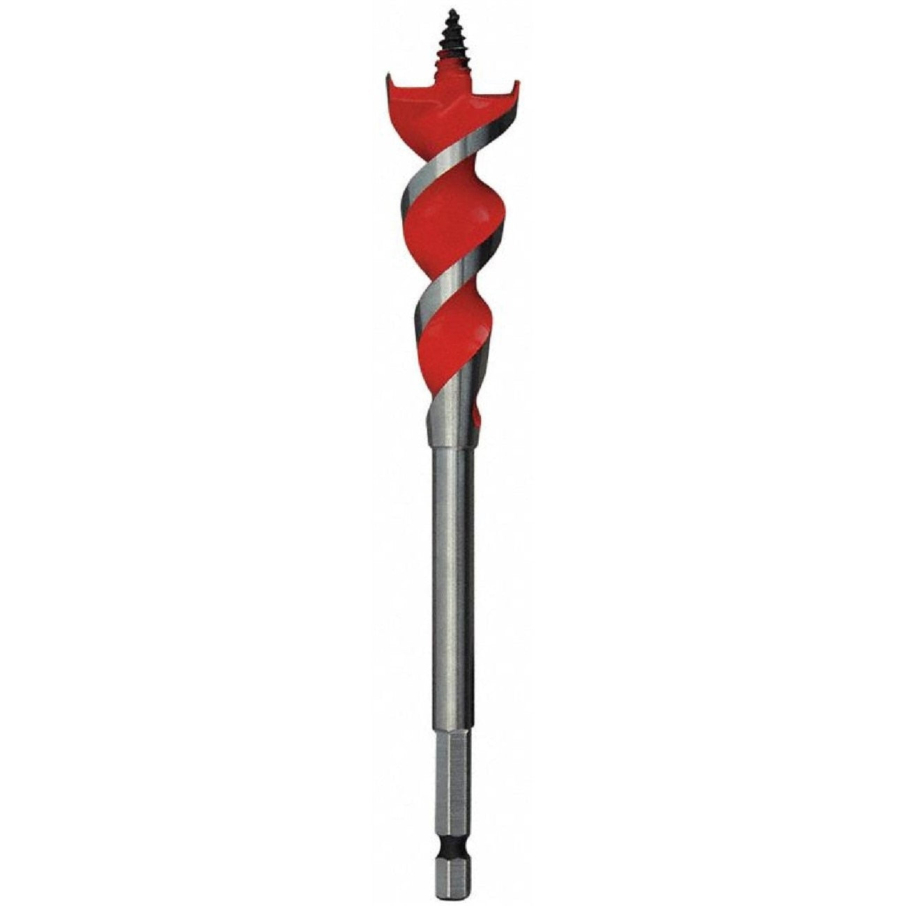 Auger Bit, 1 1/4 Inch Dia, 6 Inch Flute L, Hex, Single End