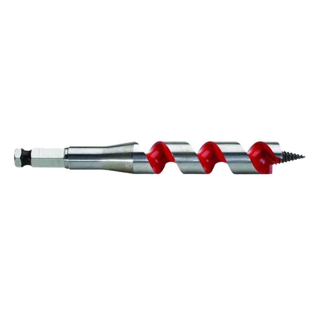 Auger Bit, 11/16 Inch Dia, 3 Inch Flute L, Hex, Single End