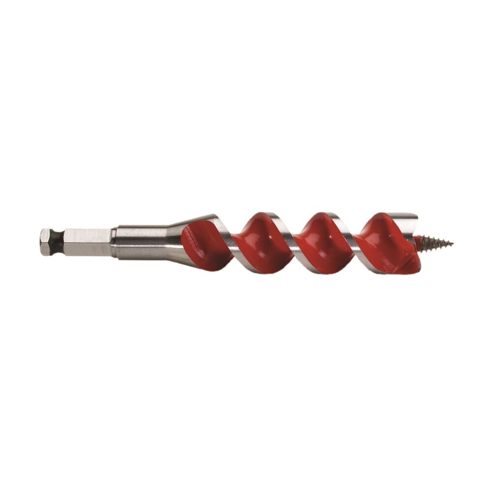 Auger Bit, 1 Inch Dia, 4 Inch Flute L, Hex, Single End