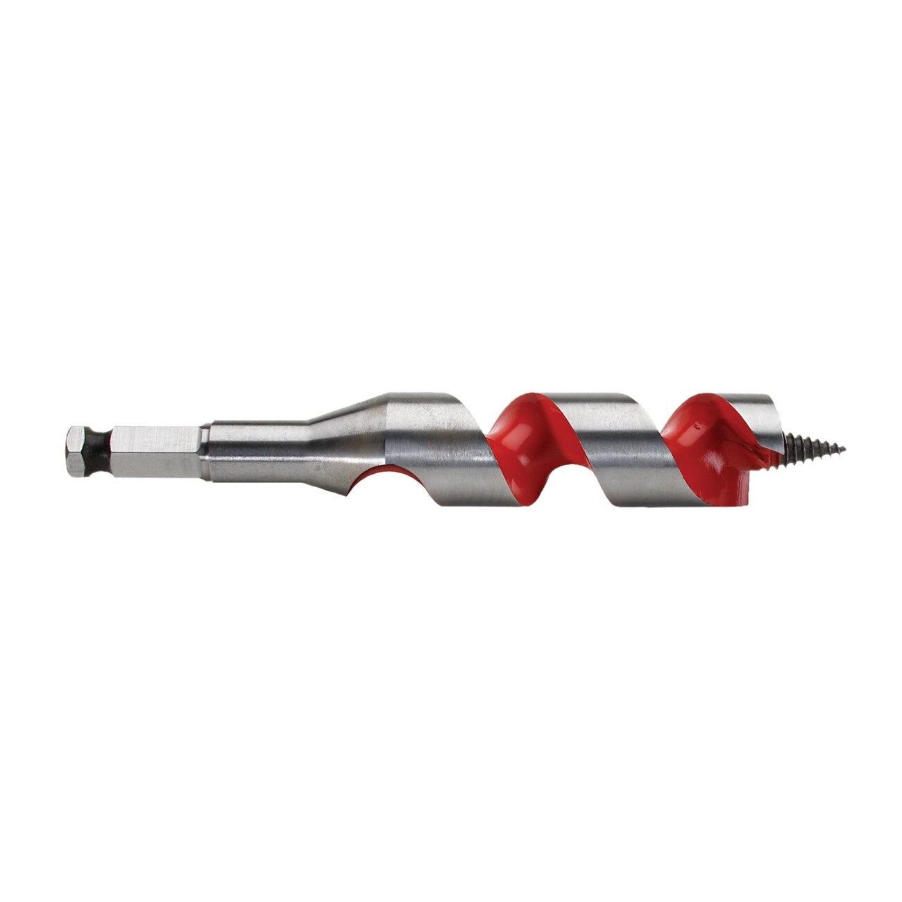 Auger Bit, 1 Inch Dia, 3 Inch Flute L, Hex, Single End