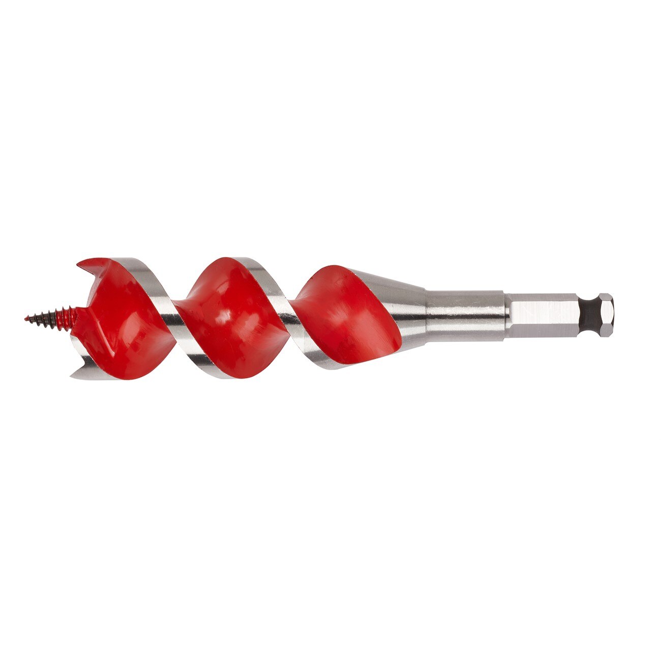 Auger Bit, 1 3/8 Inch Dia, 4 Inch Flute L, Hex, Single End