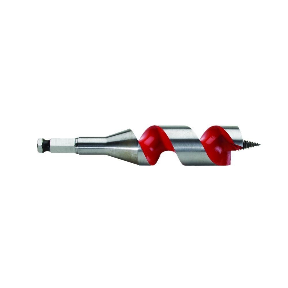Auger Bit, 1 1/2 Inch Dia, 3 Inch Flute L, Hex, Single End