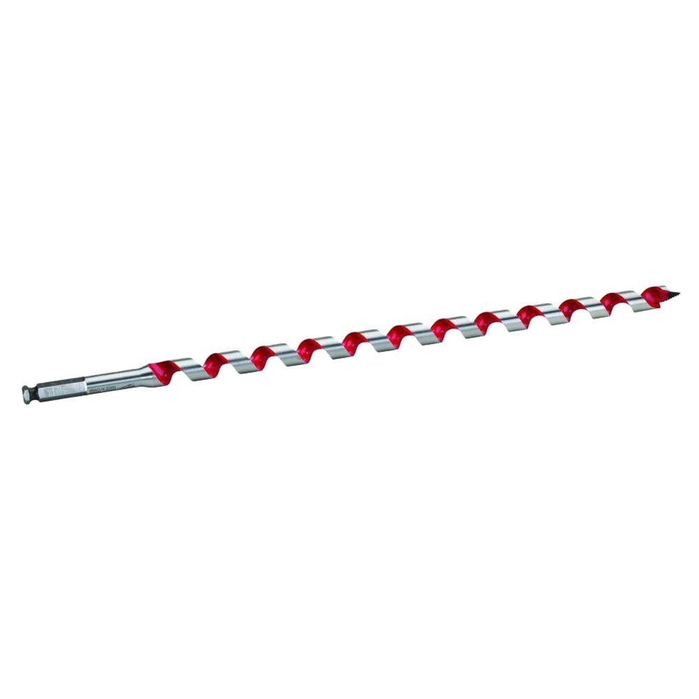 Auger Bit, 11/16 Inch Dia, 15 Inch Flute L, Hex, Single End