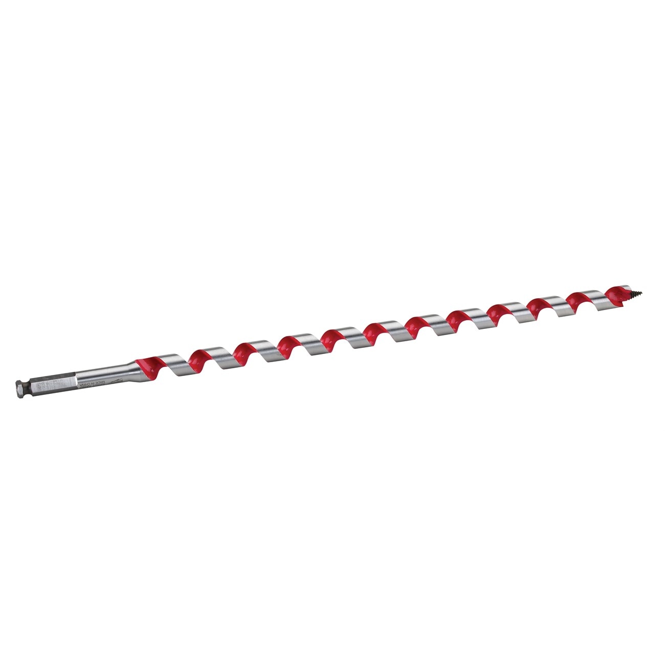 Auger Bit, 3/4 Inch Dia, 15 Inch Flute L, Hex, Single End
