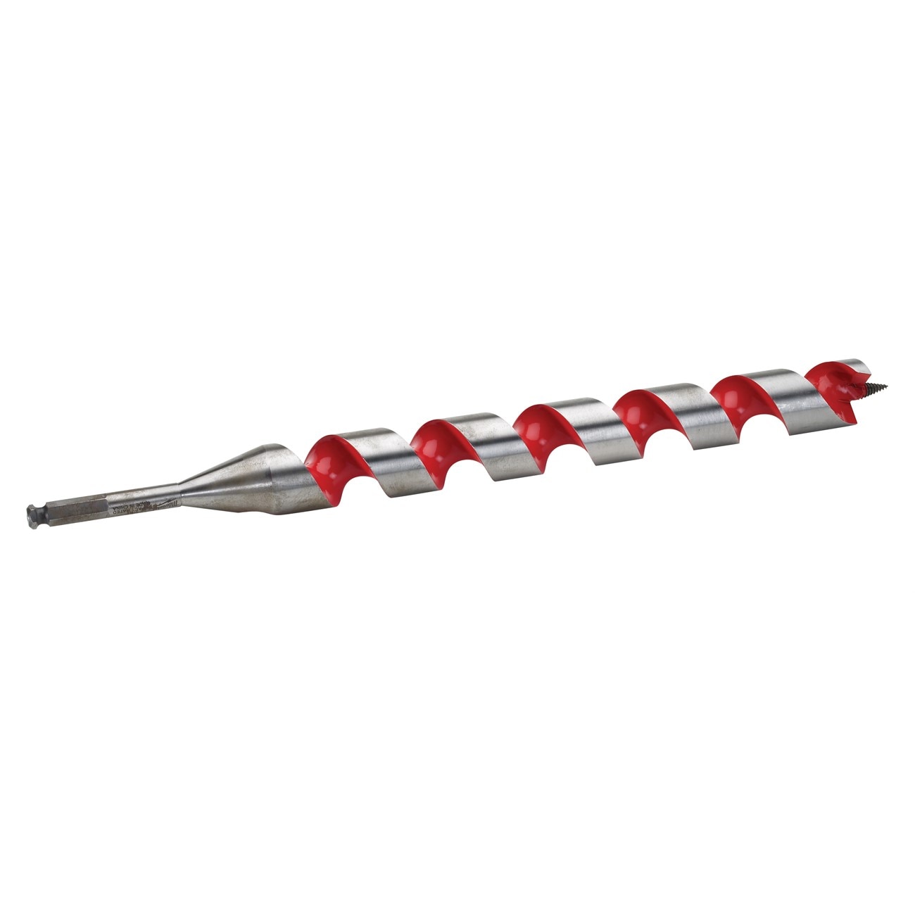 Auger Bit, 1 1/2 Inch Dia, 15 Inch Flute L, Hex, Single End