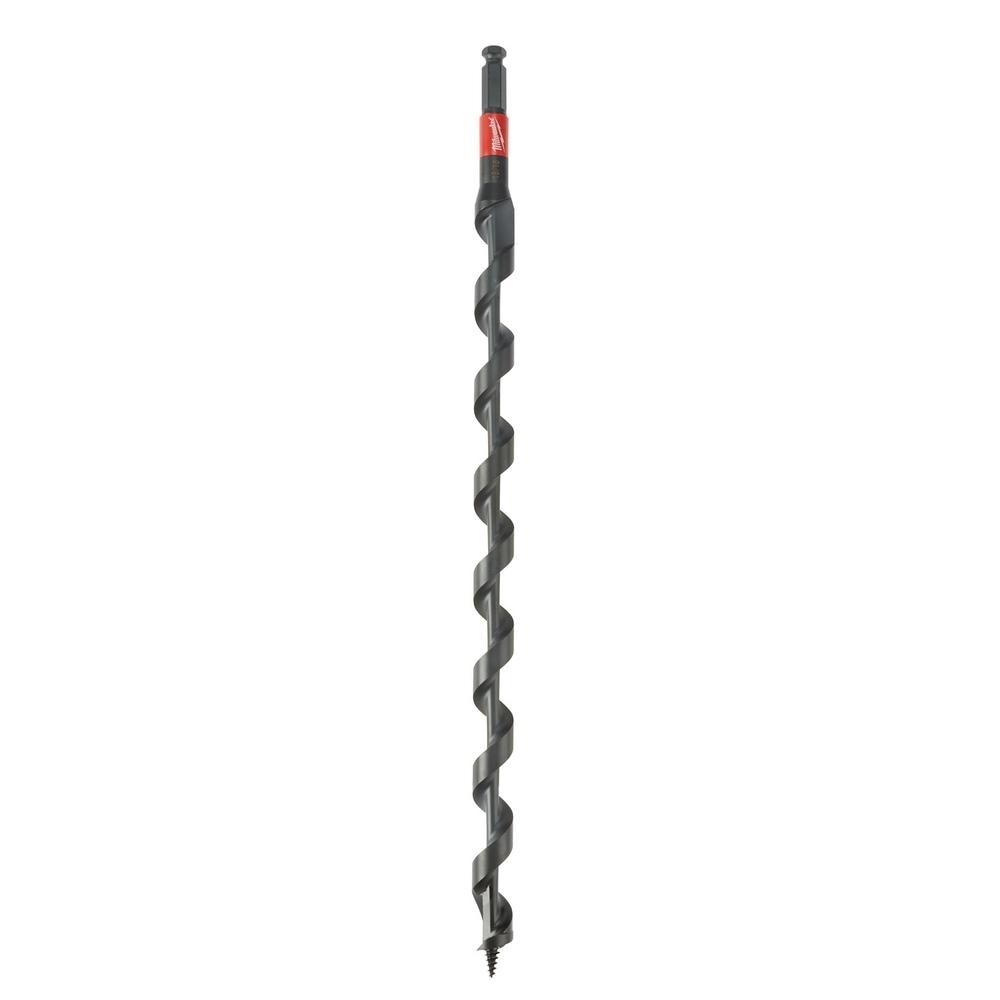 Auger Bit, 1 1/8 Inch Dia, 15 Inch Flute L, Hex, Single End