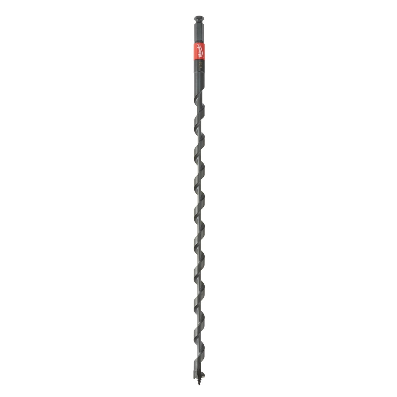Auger Bit, 3/8 Inch Dia, 21 Inch Flute L, Hex, Single End