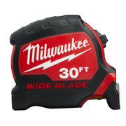 Tape Measure, 30 ft L, 2.4 Inch W, Double-Sided Hook, Steel