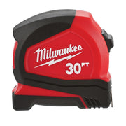 Tape Measure, 30 ft L, 1.65 Inch W, Automatic, Red/Black
