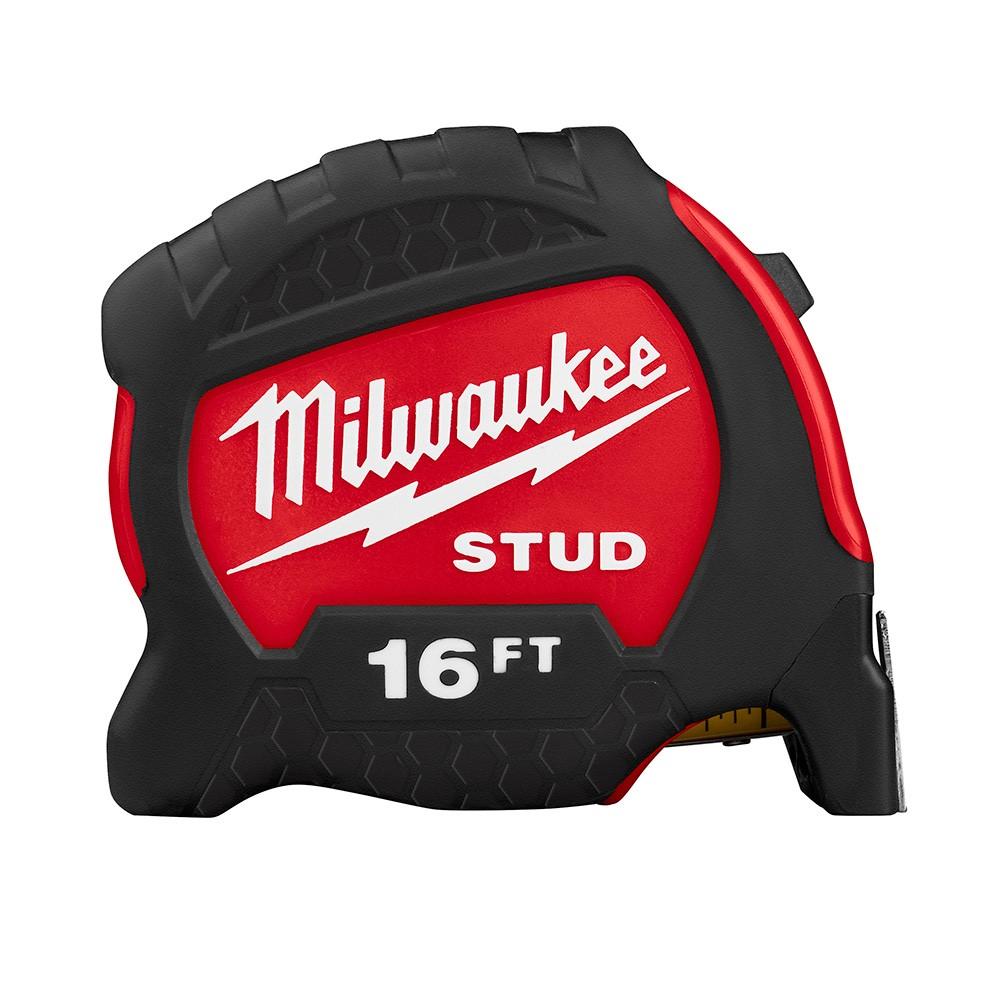 Tape Measure, 16 ft L, 2.3 Inch W, Double-Sided Hook, Steel