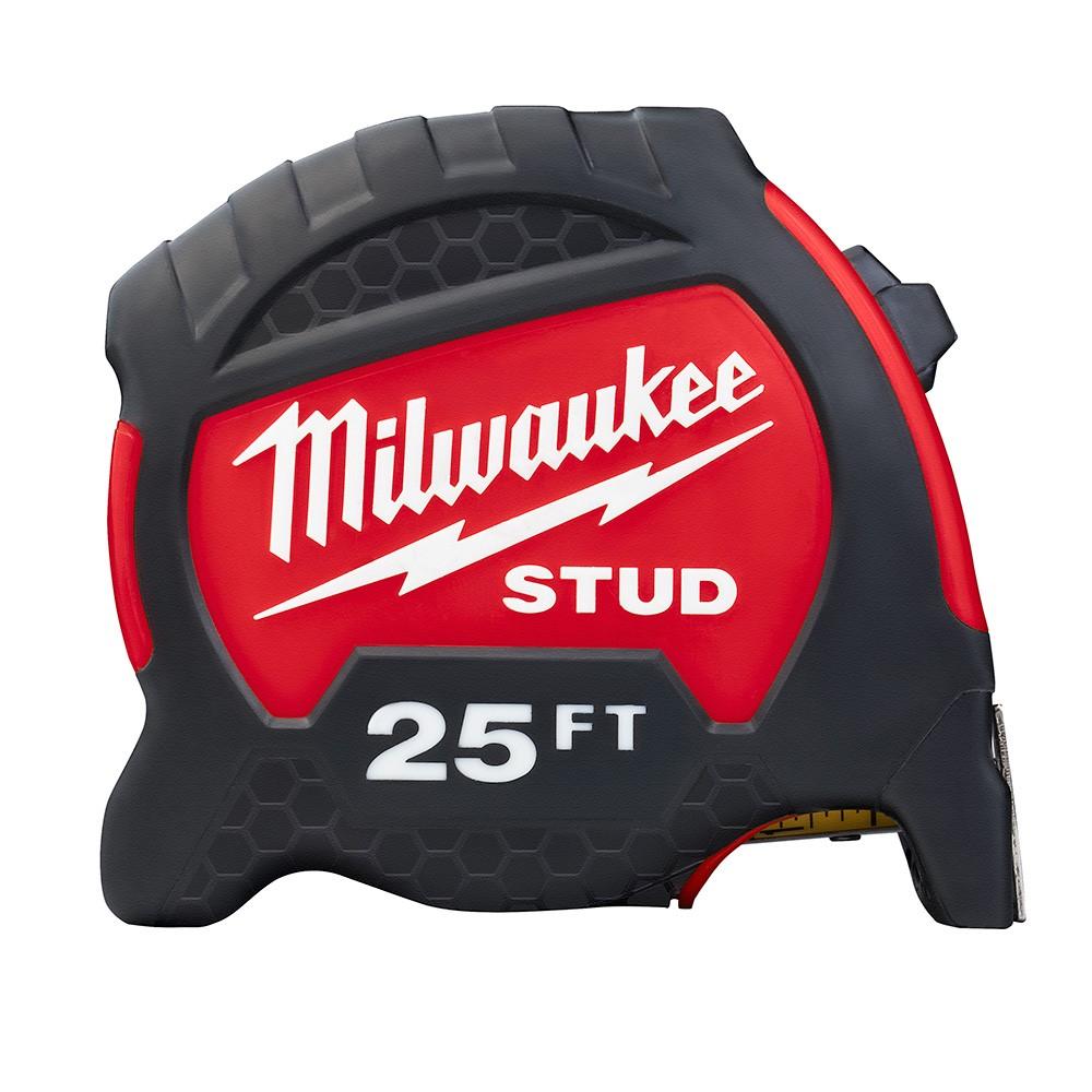 Tape Measure, 25 ft L, 2.4 Inch W, Double-Sided Hook, Steel