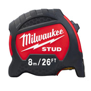 Tape Measure, 26 ft L, 2.4 Inch W, Double-Sided Hook, Steel