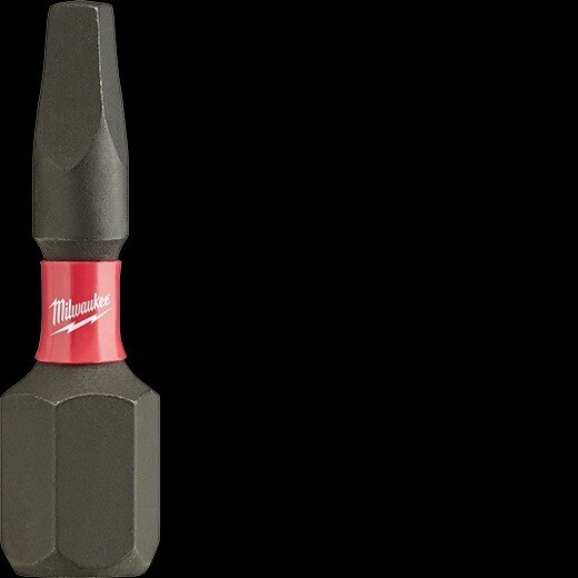 Recessed Insert Impact Bit, Square #1 Size, 25 Bits/Pack