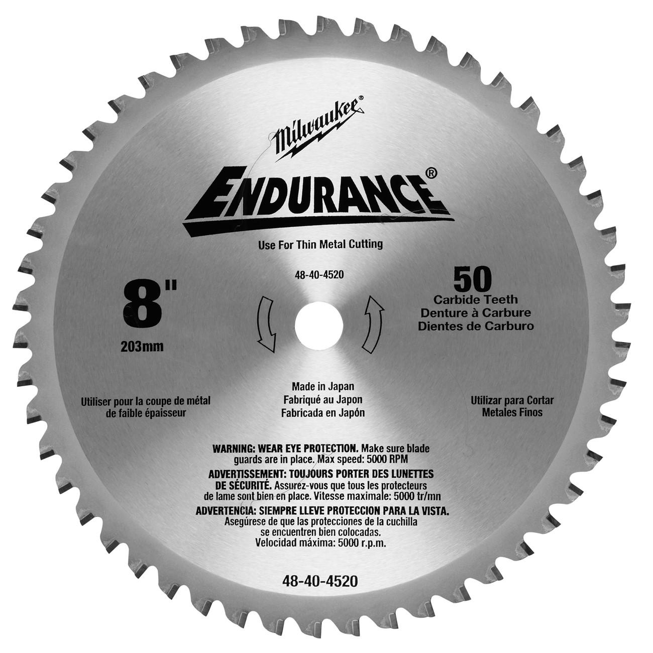Circular Saw Blade, 8 1/4 Inch Dia, 50 Teeths, 5000 RPM