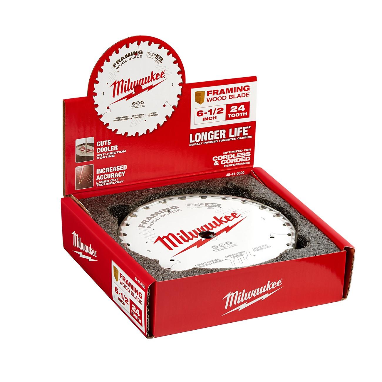 Circular Saw Blade, 6 1/2 Inch Dia, 24 T, 10000 RPM, 10PK