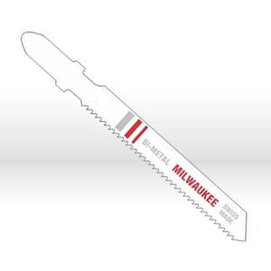 Milwaukee Tool Jigsaw Blade, JIG SAW BLADE BI-METAL 14T 3LG, 1 per ea, 5/pk