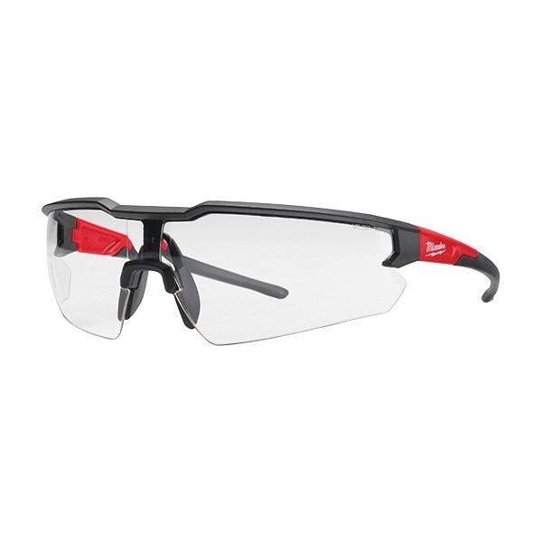48732010 Milwaukee, Safety Glasses, Plastic Black/Red Frame, Universal