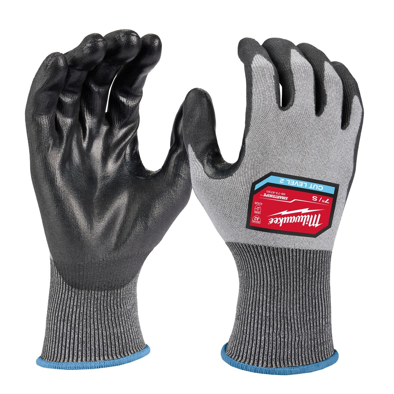 48-73-8724 Milwaukee® High-Dexterity Cut Level 2 Polyurethane Dipped Gloves, Gray, XX-Large
