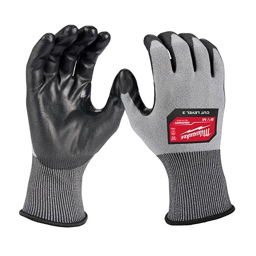 High-Dexterity Cut Level 3 Polyurethane Dipped Gloves, Gray, Size X-Large