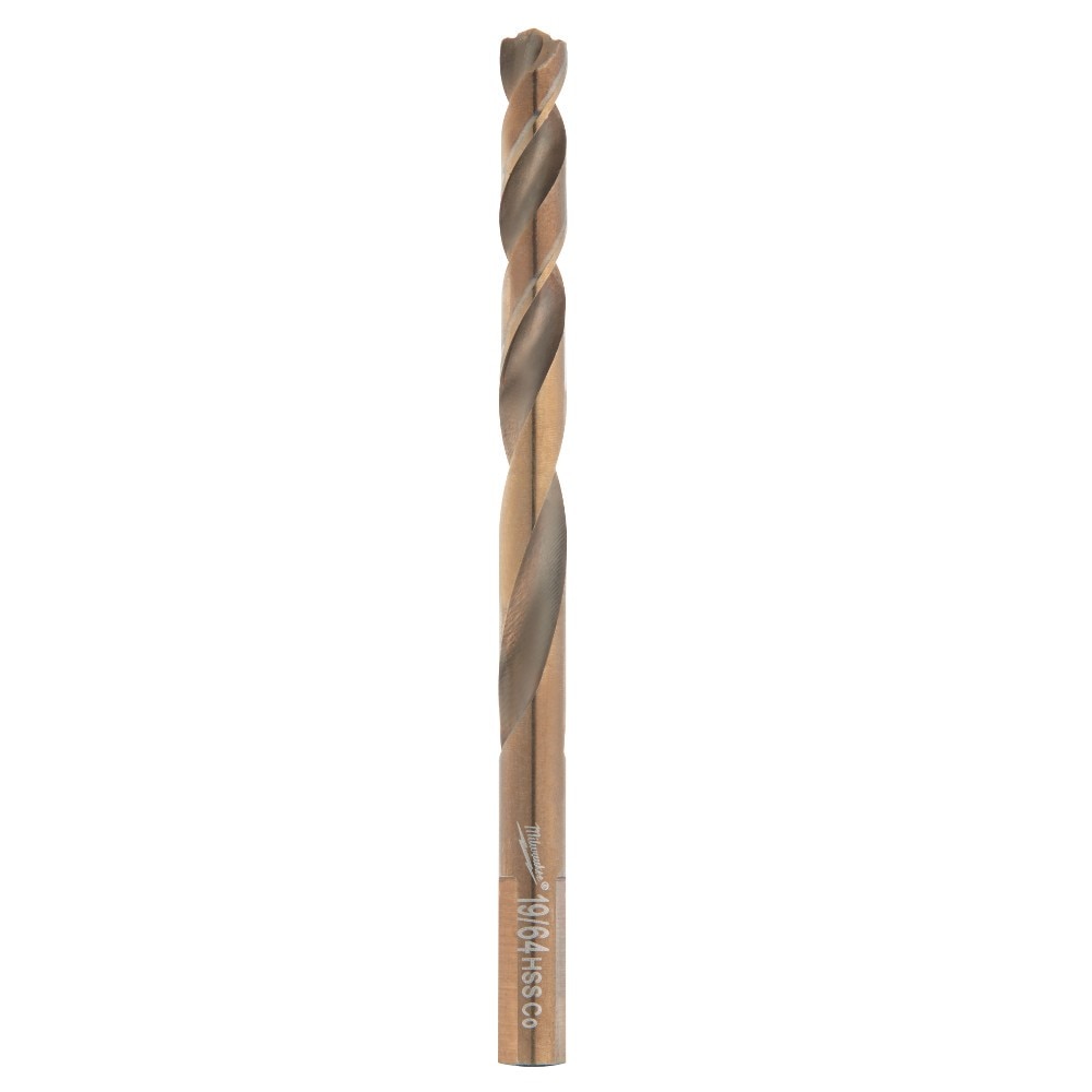 Jobber Drill, 19/64 Inch Size, 4 1/2 Inch L, Cobalt, Bright