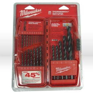 High Speed Steel Drill Bit, BIT 21pc THUNDERBOLT BLACK OXIDE SET