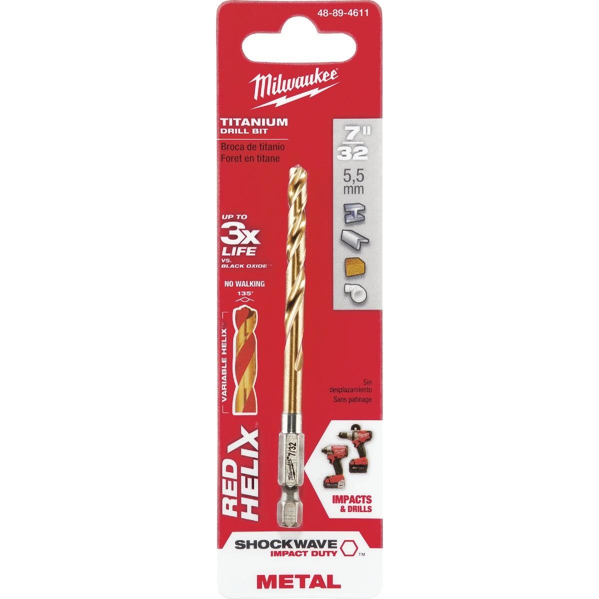 Milwaukee SHOCKWAVE Impact Duty 7/32 In. Titanium Hex Shank Drill Bit