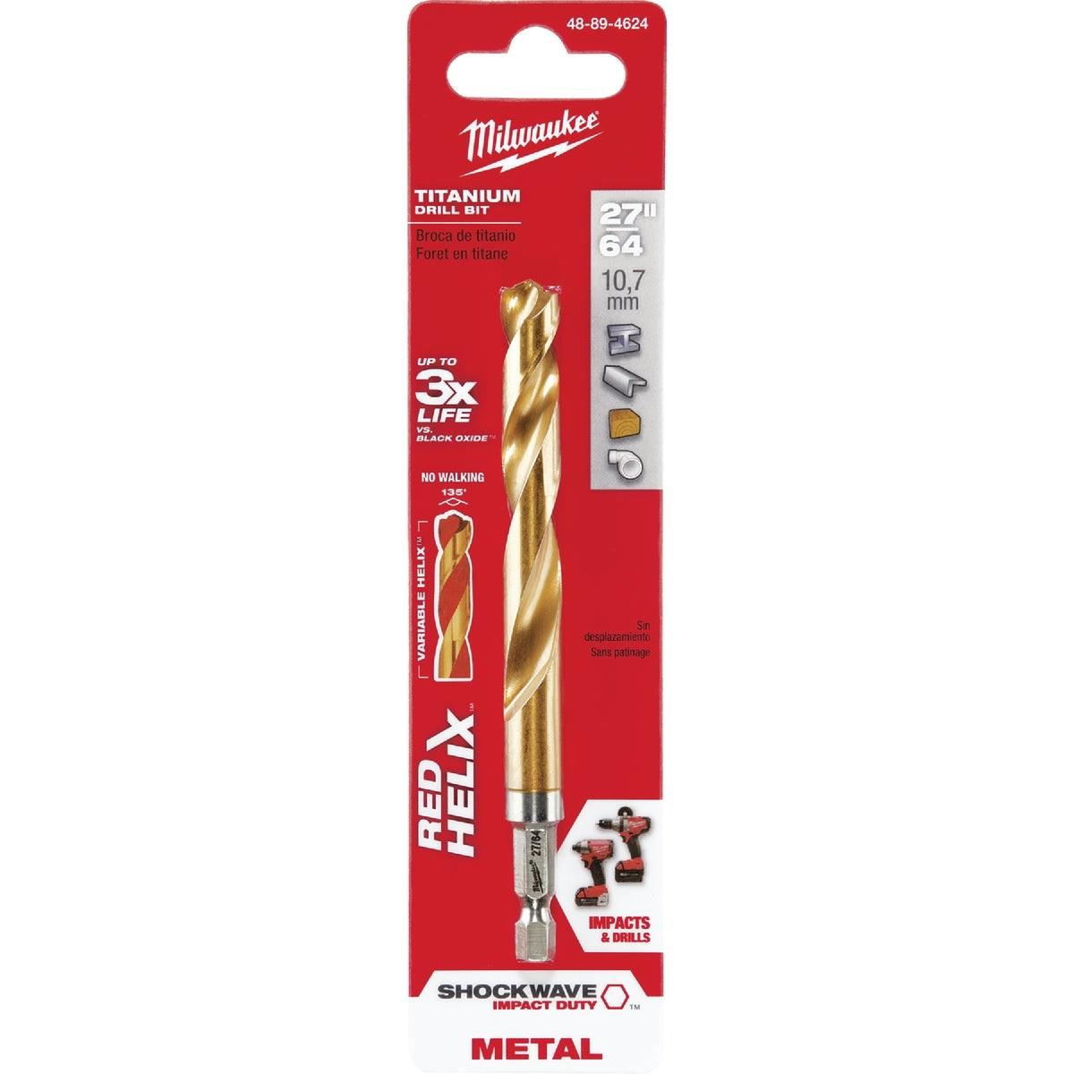 Milwaukee SHOCKWAVE Impact Duty 27/64 In. Titanium Hex Shank Drill Bit