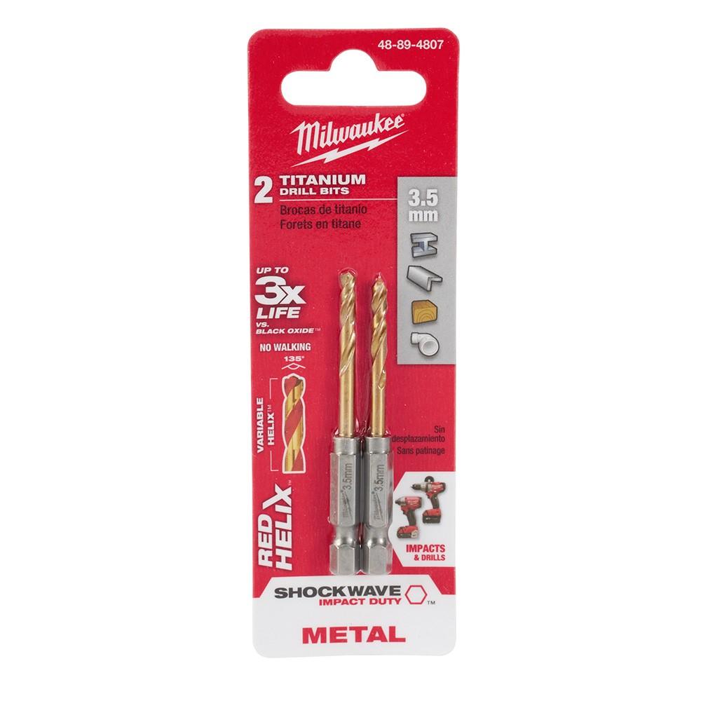 Jobber Drill, 3.5 MM Size, 1/4 Inch L, Titanium, TiAIN