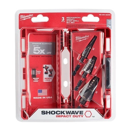 48-89-9256 Milwaukee Shockwave Impact Duty, Mechanical Step Drill Bit Set