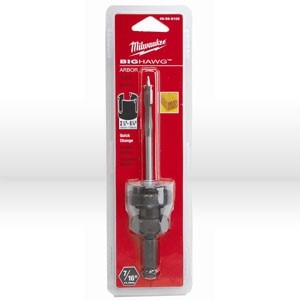 Milwaukee Big Hawg Hole Saw Arbor, Type: 7/16" quick change shank, Style: With flat boring pilot bit, Thread: 5/8"-18, Replaces: 49-56-9105
