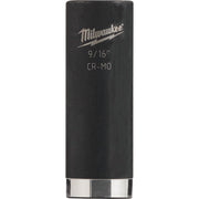 Milwaukee SHOCKWAVE 3/8 In. Drive 9/16 In. 6-Point Deep Standard Impact Socket
